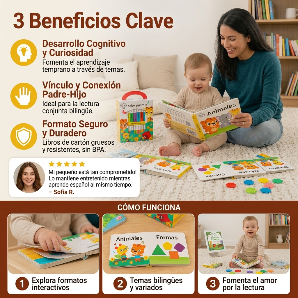 💛👶 Mi Primera Biblioteca 📚✨ Baby Einstein 🧠💫 | 12 Libritos Educativos de cartón | ¡Primeras palabras, alfabeto, números y mucho más!🧸🌈