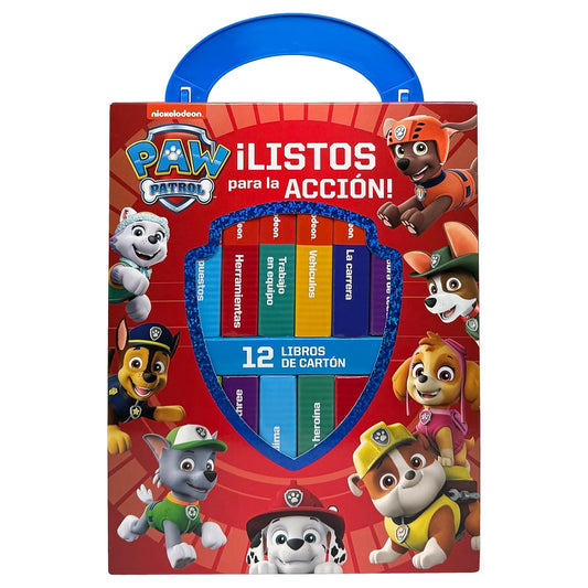 🚨🐾Nickelodeon: PAW Patrol - Listos para la Accion! - Mi Primera Biblioteca - 12 Libros de Carton 🐶