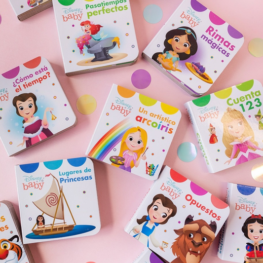 Mi Primera Biblioteca de Baby Princesas − Juego de 12 libritos: ¡primeras palabras, colores, números y más! 🌈🔢