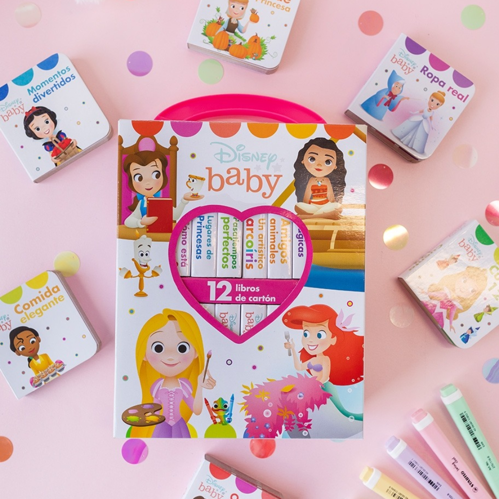 Mi Primera Biblioteca de Baby Princesas − Juego de 12 libritos: ¡primeras palabras, colores, números y más! 🌈🔢