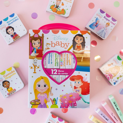 Mi Primera Biblioteca de Baby Princesas − Juego de 12 libritos: ¡primeras palabras, colores, números y más! 🌈🔢