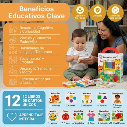 💛👶 Mi Primera Biblioteca 📚✨ Baby Einstein  🧠💫  | 12 Libritos Educativos de cartón | ¡Primeras palabras, alfabeto, números y mucho más!🧸🌈