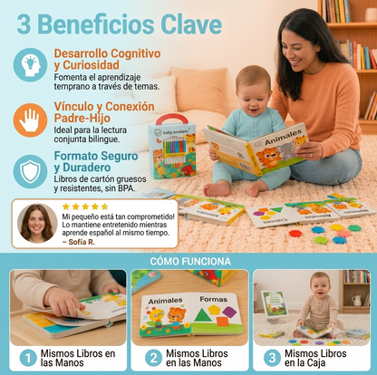 💛👶 Mi Primera Biblioteca 📚✨ Baby Einstein  🧠💫  | 12 Libritos Educativos de cartón | ¡Primeras palabras, alfabeto, números y mucho más!🧸🌈