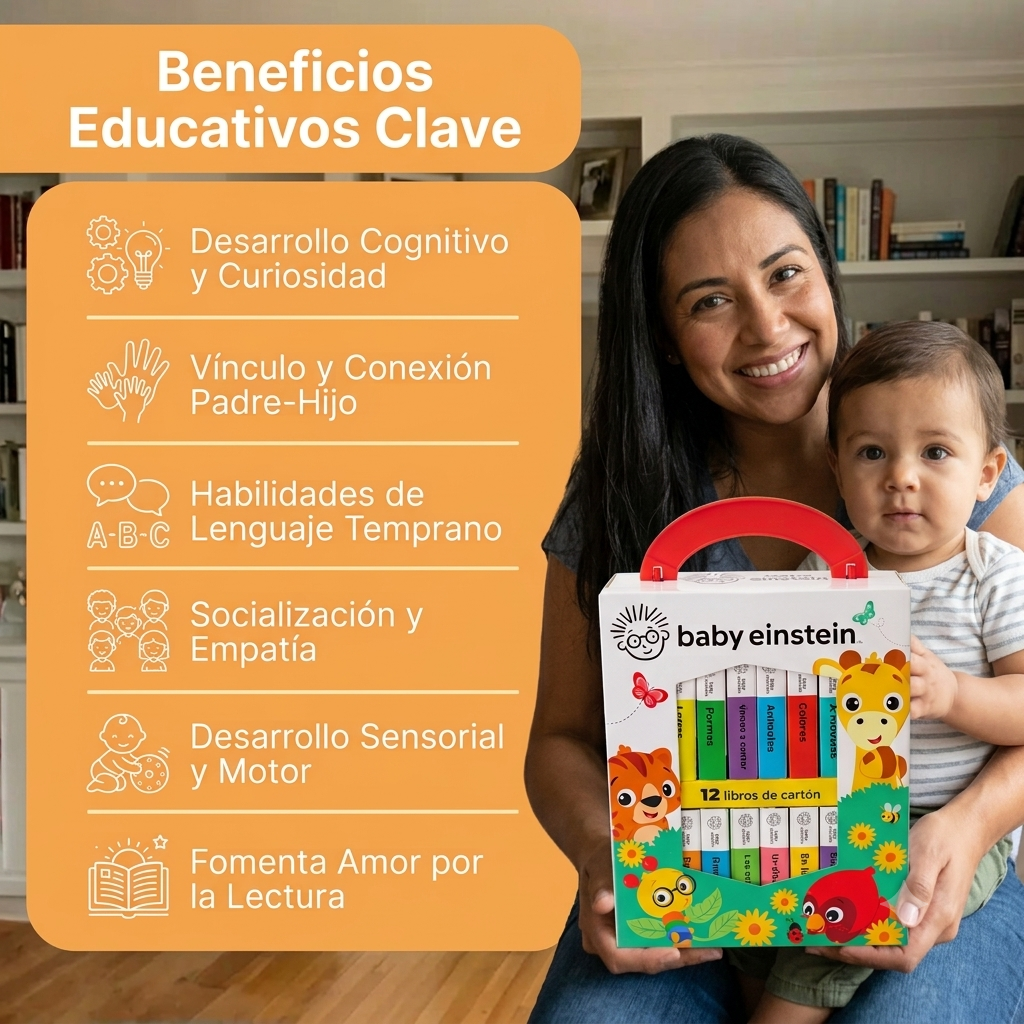 💛👶 Mi Primera Biblioteca 📚✨ Baby Einstein  🧠💫  | 12 Libritos Educativos de cartón | ¡Primeras palabras, alfabeto, números y mucho más!🧸🌈