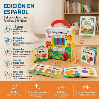 💛👶 Mi Primera Biblioteca 📚✨ Baby Einstein  🧠💫  | 12 Libritos Educativos de cartón | ¡Primeras palabras, alfabeto, números y mucho más!🧸🌈