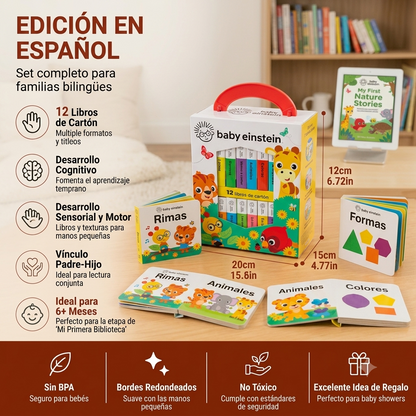💛👶 Mi Primera Biblioteca 📚✨ Baby Einstein  🧠💫  | 12 Libritos Educativos de cartón | ¡Primeras palabras, alfabeto, números y mucho más!🧸🌈